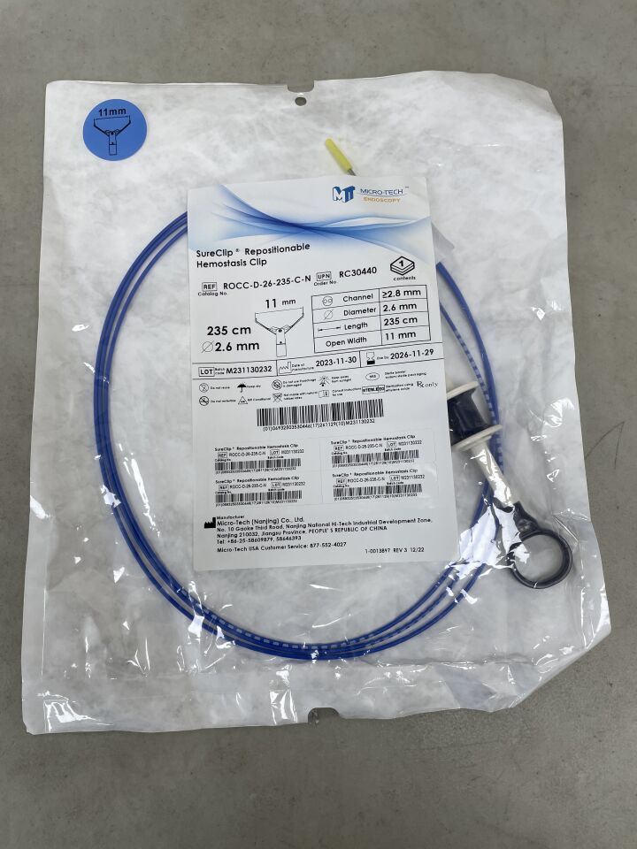 ROCC-D-26-235-C-N - MICRO-TECH - SureClip Repositionable Hemostasis Clip - 2.6mm x 235cm x 11mm, (EA)