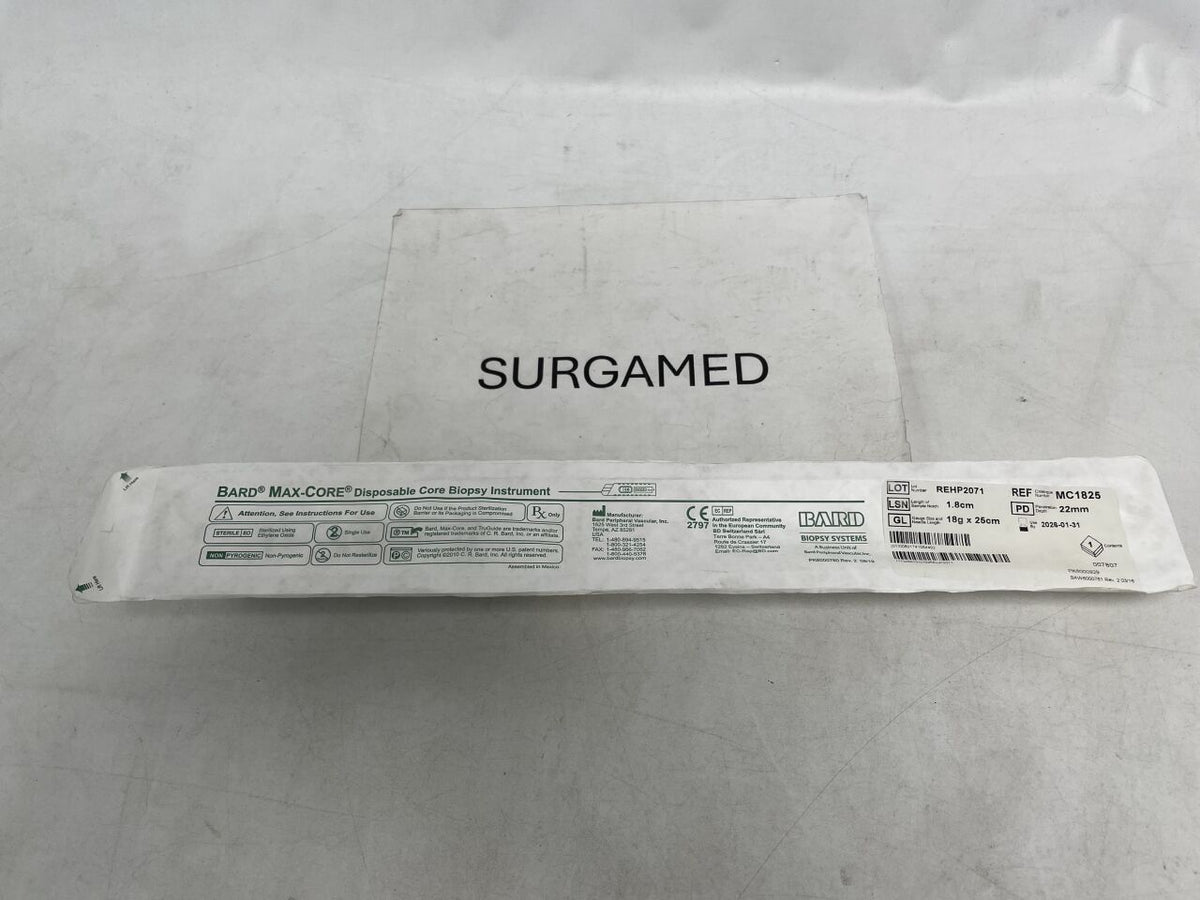 MC1825 - BARD - MaxCore Biopsy Instrument - 18G x 25cm, (EA)