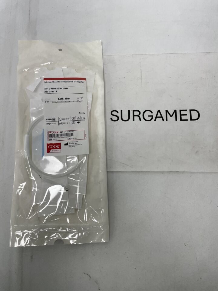 G55715 - COOK - Fuhrman Pleural/Pneumopericardial Drainage Set 8.5F x 15cm, (EA)