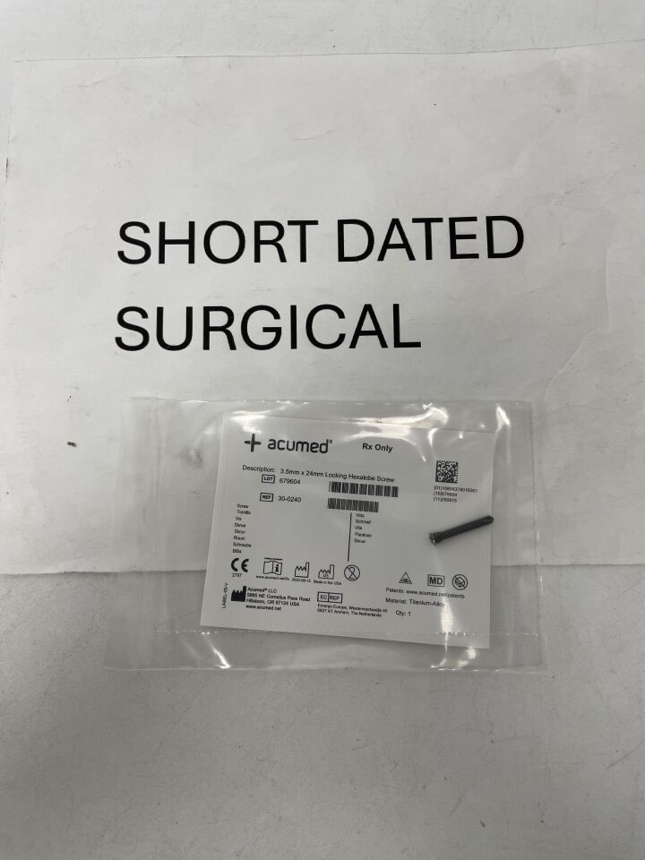 30-0240 - ACUMED - Locking Hexalobe Screw - 3.5 x 24mm, (EA)