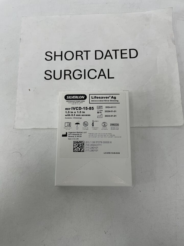 IVCD-15-85 - ARGENTUM MEDICAL - Silverlon Lifesaver AG Antimicrobial Dressing - 1.5" x 1.5", (BX/5)