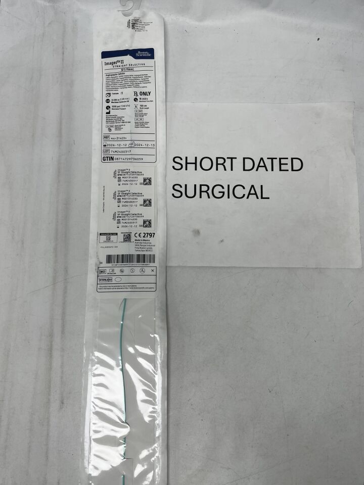 31403 - BOSTON SCIENTIFIC - Imager II Angiographic Catheter - Straight Selective - 5Fr x .035" x 100cm (L), (EA)