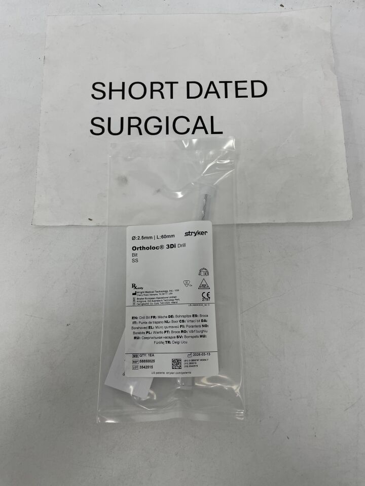 58850025 - STRYKER - Wright Medical Ortholoc 3Di Drill Bit, (EA)