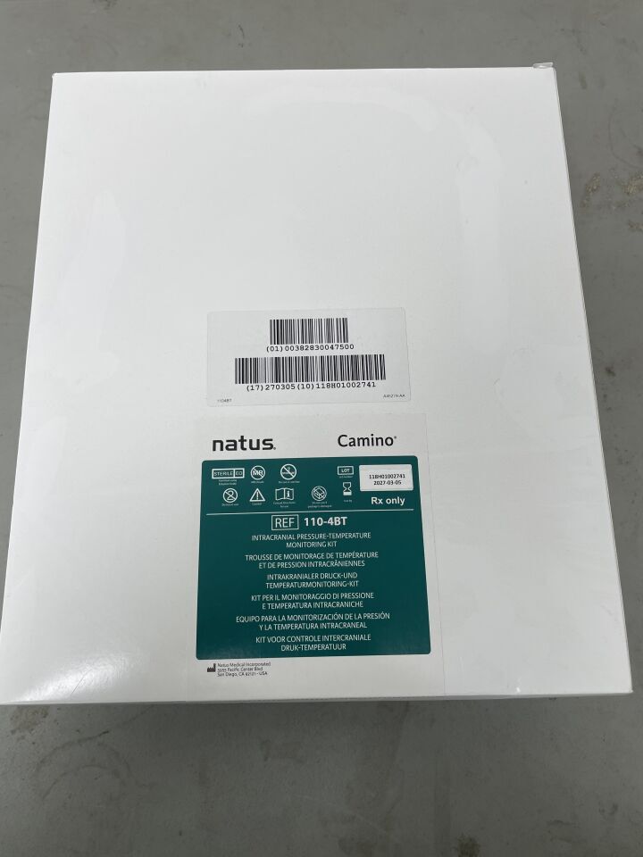 110-4BT - NATUS - Camino Intracranial Pressure and Temperature Monitoring Catheter Kit, (BX/1)
