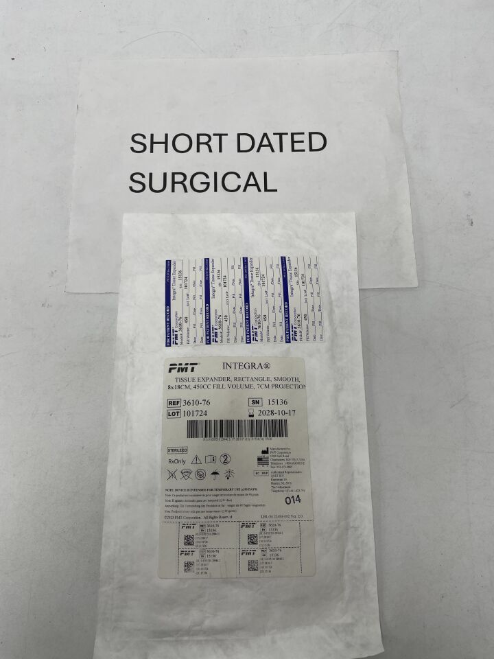 3610-76 - PMT - Integra Tissue Expander, Rectangle, Smooth - 8 x 18cm,450cc, (EA)