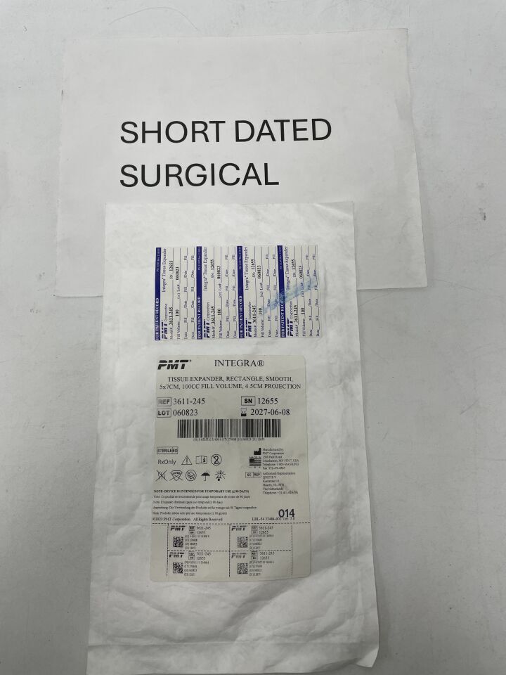 3611-245 - PMT - Integra Tissue Expander, Rectangle, Smooth - 5 x 7cm, 100cc, (EA)