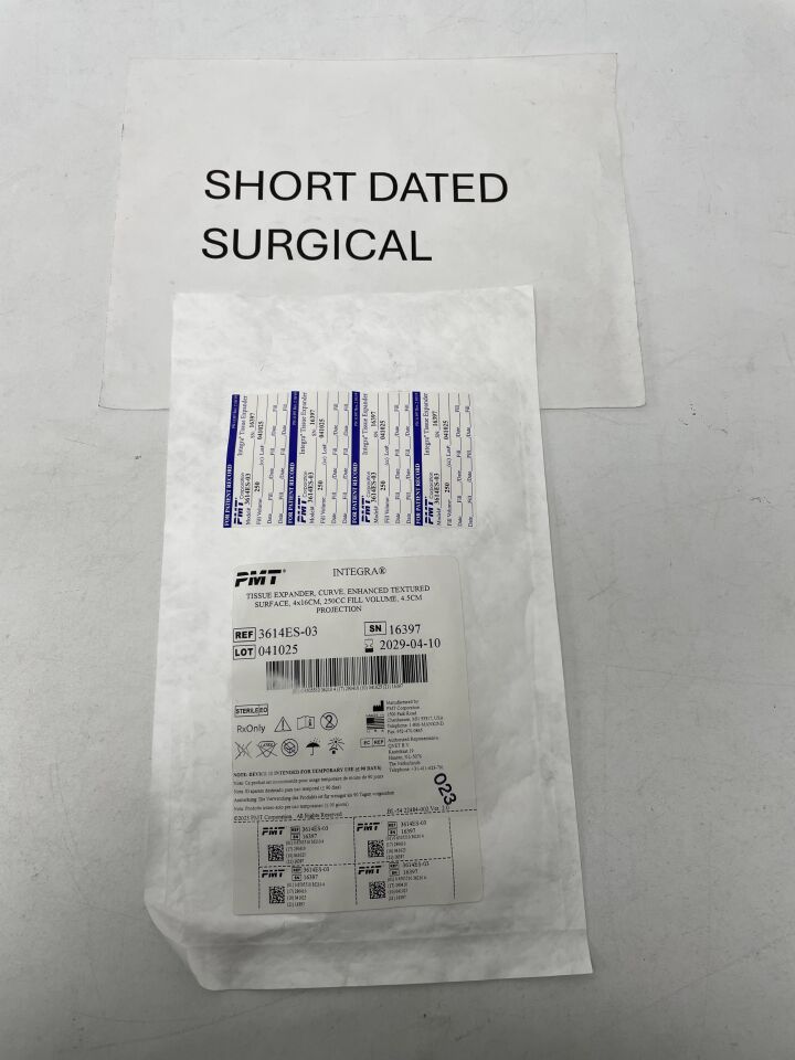 3614ES-03 - PMT - Integra Tissue Expander Curve, Enhanced Textured Surface - 4 x 16cm, 250cc, (EA)