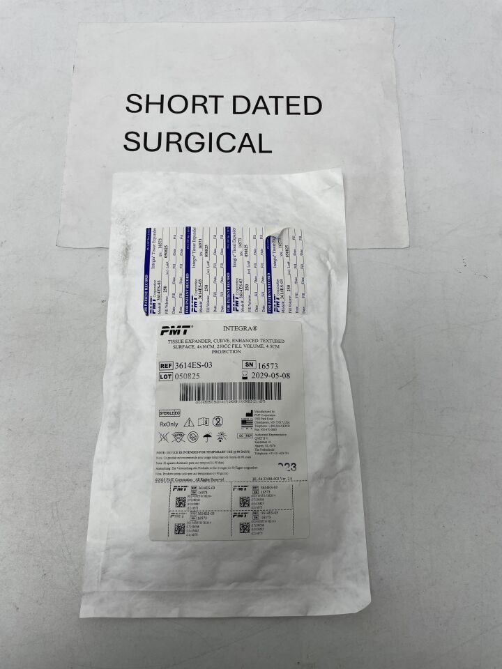 3614ES-03 - PMT - Integra Tissue Expander Curve, Enhanced Textured Surface - 4 x 16cm, 250cc, (EA)