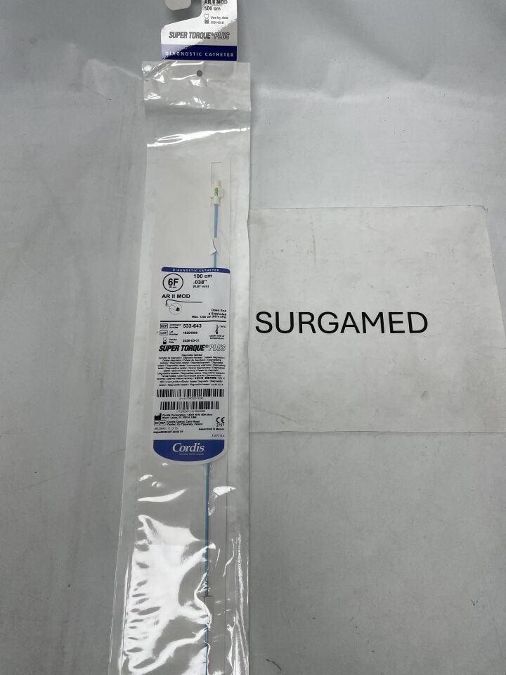 533-643 - CORDIS - Super Torque Plus Diagnostic Catheter - AR II MOD - 6Fr x .038" x 100cm (L), (EA)