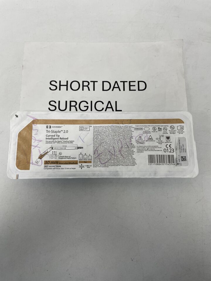 SIG30CTAVM - COVIDIEN - Signia Tri-Staple 2.0 Curved Tip Intelligent Reload & Introducer, 30mm Vascular/Medium (Mislabaled as Expired), (EA)