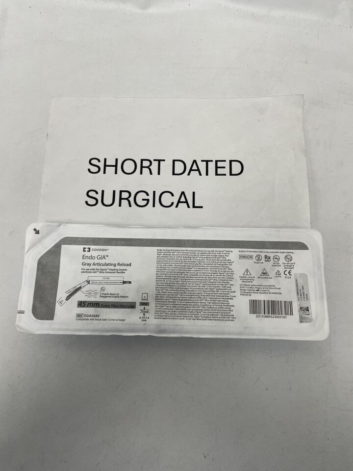 EGIA45AV - COVIDIEN - Endo GIA Gray Articulating, 45mm Extra Thin/Vascular Reload, (EA)