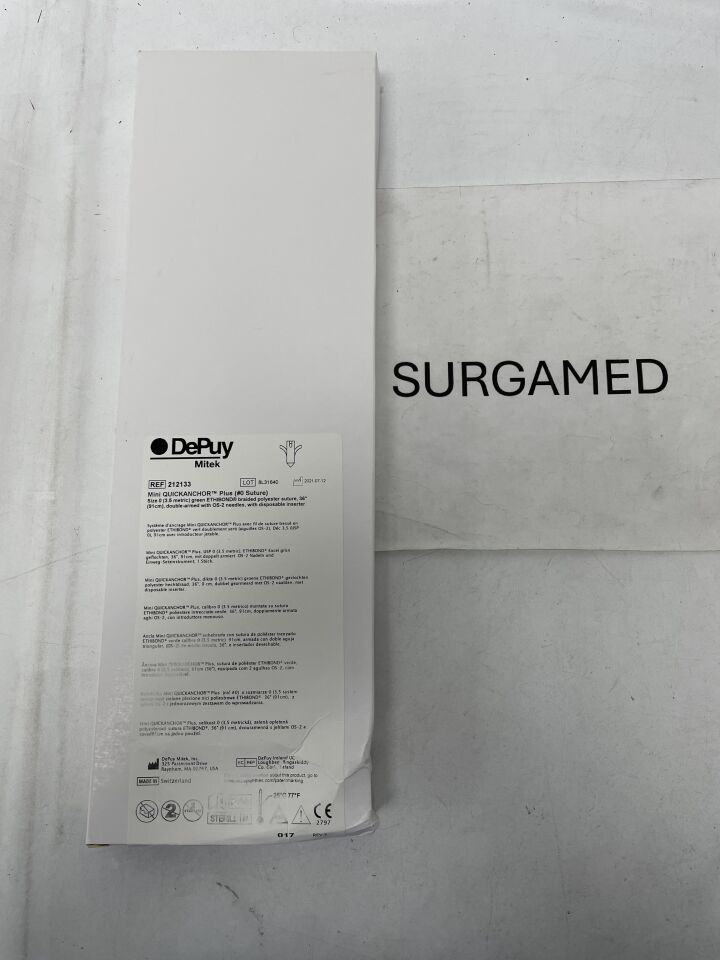 212133 - DEPUY - Mini QuickAnchor Plus Ti/Nitinol Suture Anchor with Ethibond Ti/Nitinol Suture, (BX/1)