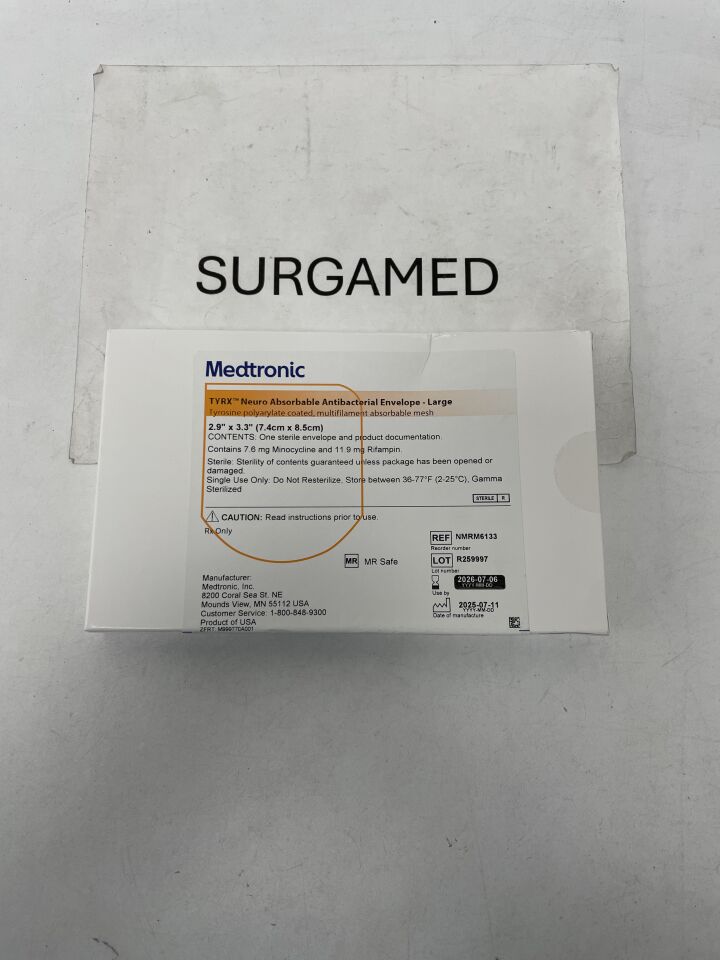 NMRM6133 - MEDTRONIC - TYRX Neuro Absorbable Antibacterial Envelope, Large 2.9" x 3.3", (BX/1)