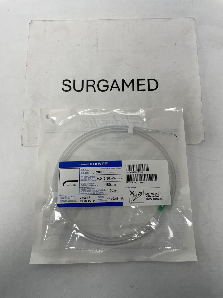 GR1805 - TERUMO - Radifocus Glidewire - Angled - .018" x 150cm x 3cm, (EA)