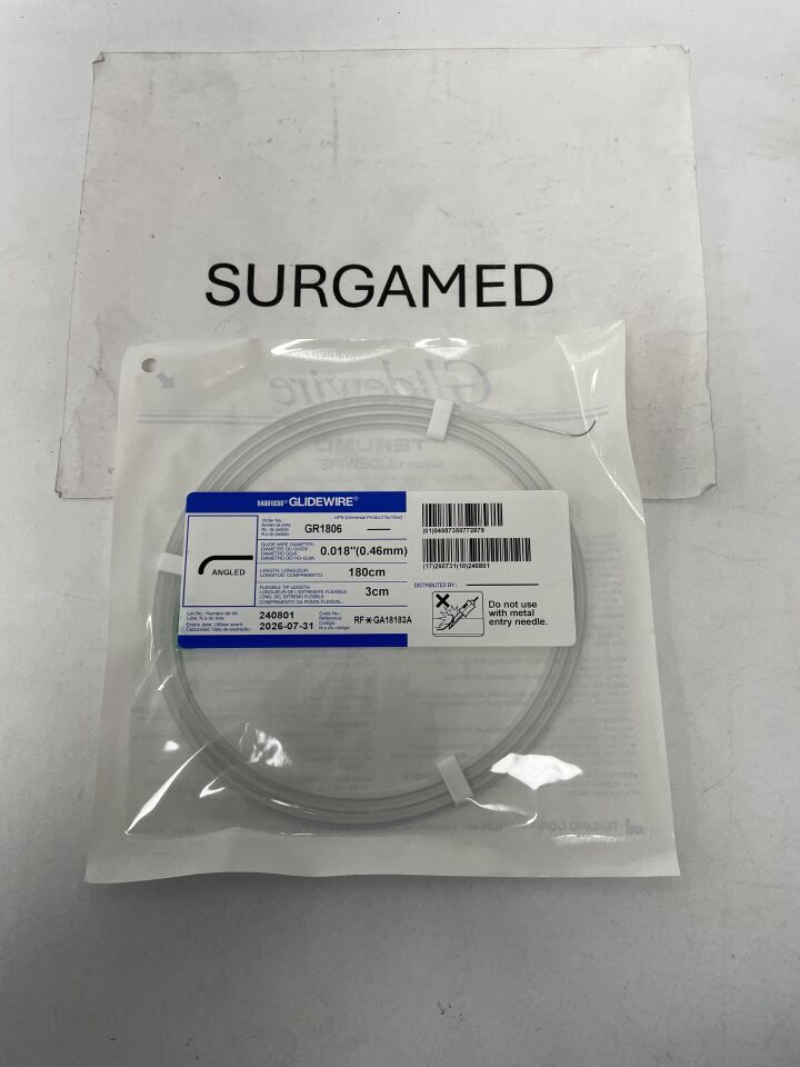 GR1806 - TERUMO - Radifocus Glidewire - Angled - .018" x 180cm x 3cm, (EA)