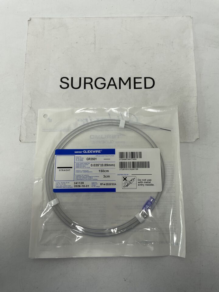 GR3501 - TERUMO - Radifocus Glidewire - Straight - .035" x 150cm x 3cm, (EA)