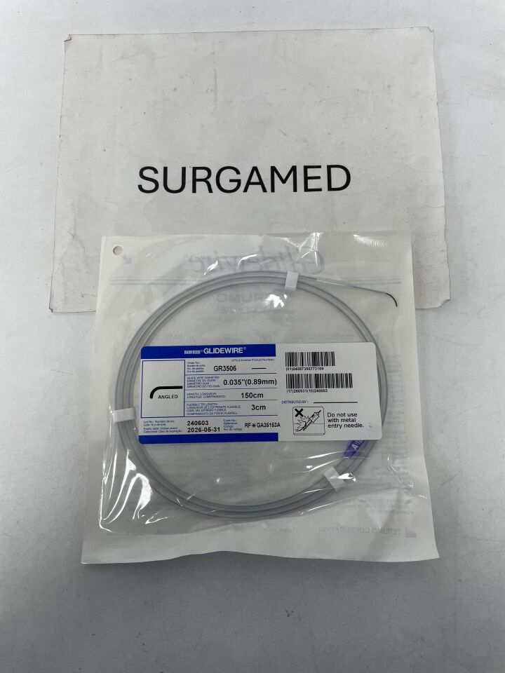 GR3506 - TERUMO - Radifocus Glidewire - Angled - .035" x 150cm x 3cm, (EA)