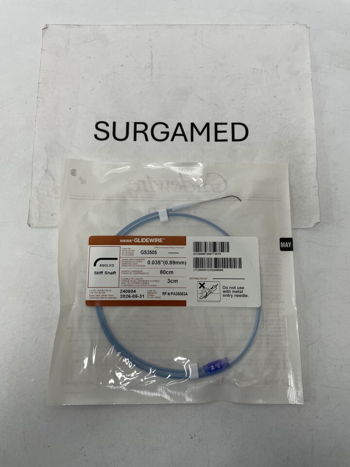 GS3505 - TERUMO - Radifocus Glidewire - Angled Stiff Shaft - .035" x 80cm x 3cm, (EA)