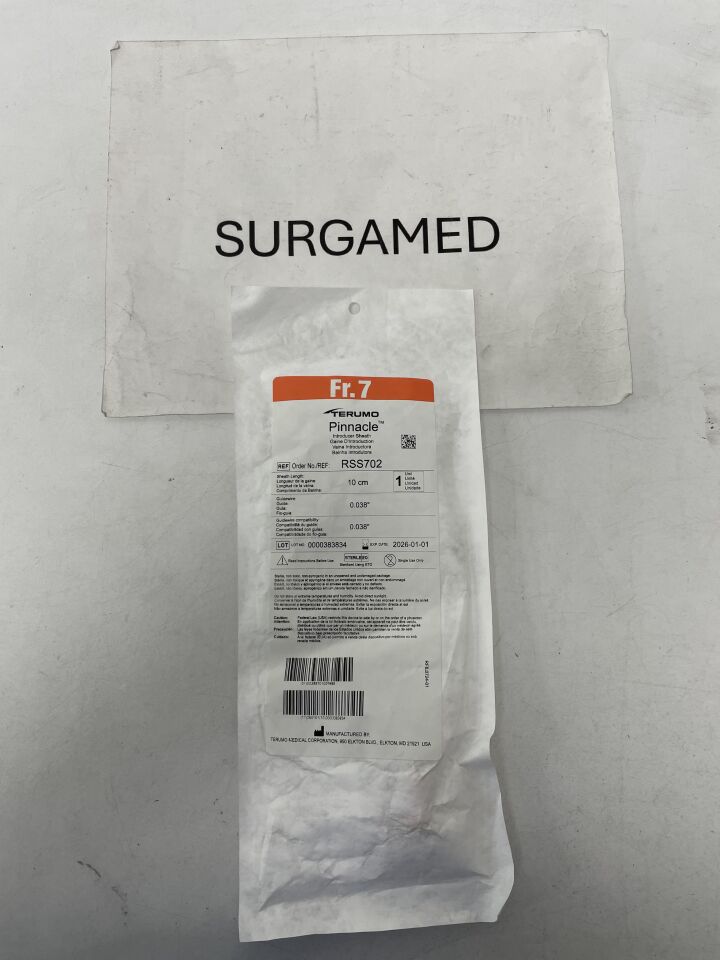 RSS702 - TERUMO - Pinnacle R/O II Introducer Sheath with Radiopaque Marker - 7Fr x 10cm x .038", (EA)