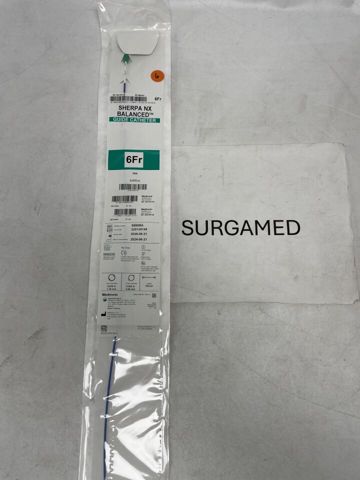 SB6IMA - MEDTRONIC - Sherpa NX Balanced Guiding Catheter - IMA - 6Fr x .070"-.082" x 90cm, (EA)