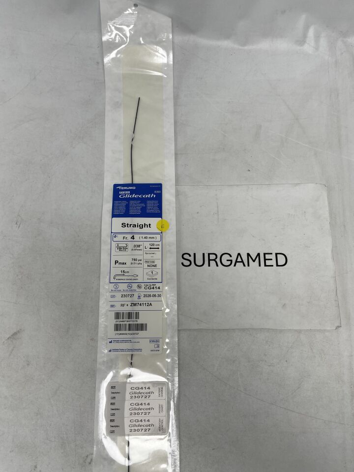 CG414 - TERUMO - Radifocus Glidecath Angiographic Catheter - Straight - 4Fr x .038" x 120cm (L), (EA)