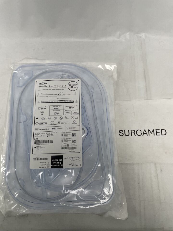 RGS-35060-US-24 - INARI - LimFlow Crossing Stent Graft - PTFE Covered Nitinol LimFlow Conical Stent Graft - 3.5-5.5mm x 60mm, (EA)