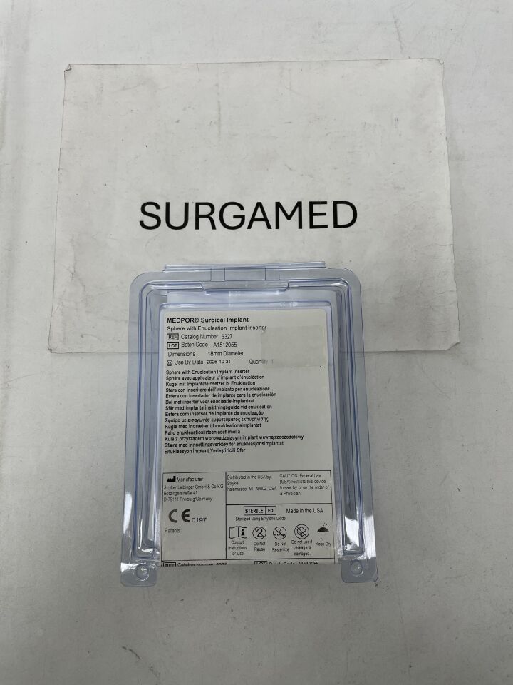 6327 - STRYKER - Medpor Surgical Implant Sphere, 18mm, (EA)