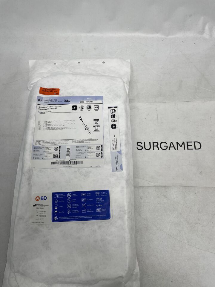 5373150 - BARD - GlidePath LT Hemodialysis Catheter, Straight, Polyurethane, Standard, AirGuard 7.5F x 15/18cm, (EA)