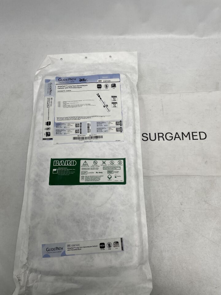 5397420 - BARD - GlidePath LT Hemodialysis Catheter, Straight, Exchange 14.5F / 42cm / 47cm, Preloaded, (EA)