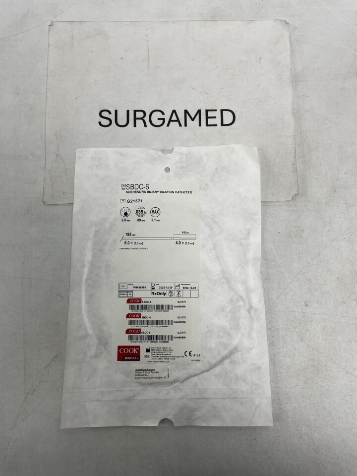 G21571 - COOK - Soehendra Biliary Dilation Catheter - SBDC-6 - 6Fr x 200cm x .035", (EA)
