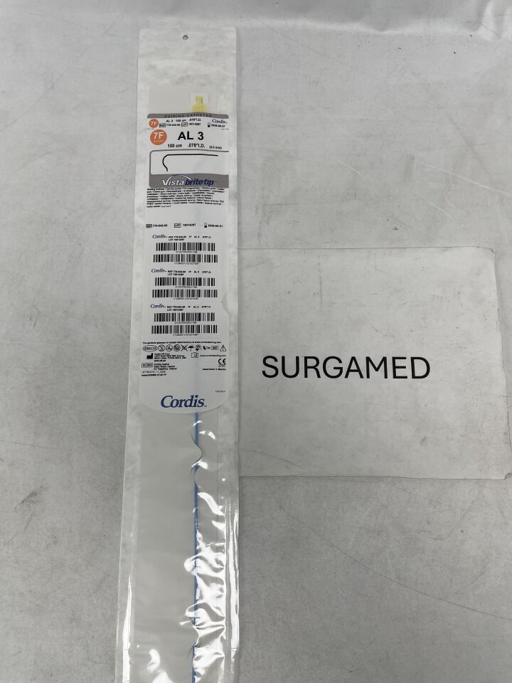 778-042-00 - CORDIS - Vista Brite Tip Guiding Catheter - AL 3 - 7Fr x .078" x 100cm (L), (EA)