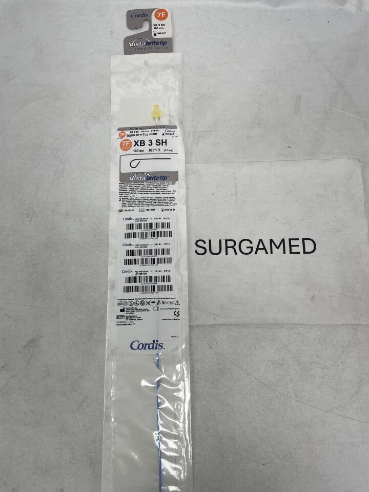 778-053-00 - CORDIS - Vista Brite Tip Guiding Catheter - XB 3 SH - 7Fr x .078" x 100cm (L), (EA)
