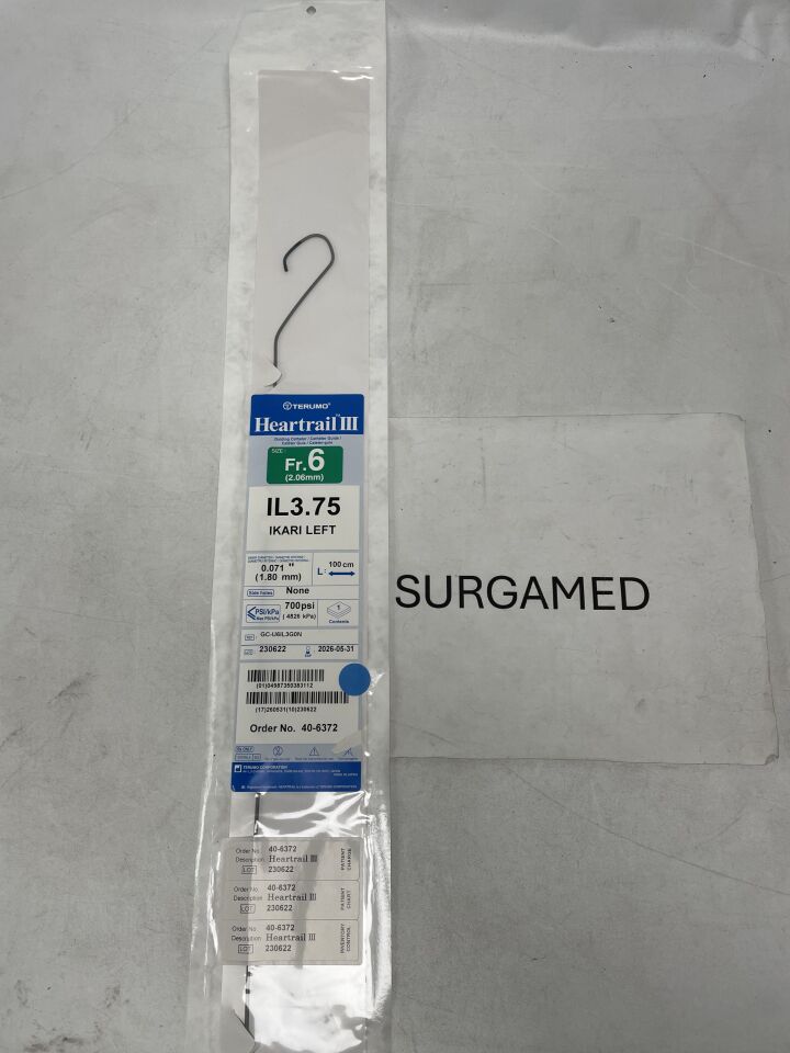 40-6372 - TERUMO - Heartrail III Guiding Catheter - IL3.75 - 6Fr x .071" x 100cm (L), (EA)
