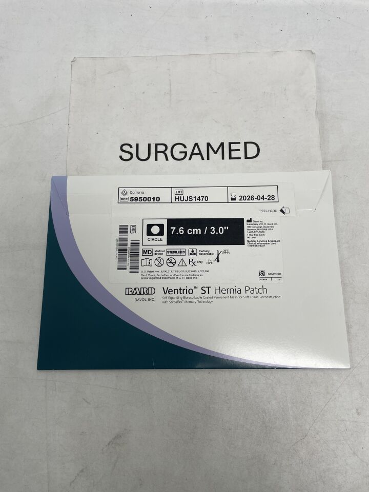 5950010 - BARD - Mesh Ventrio ST Hernia Patch Small Circle - 7.6cm, (BX/1)