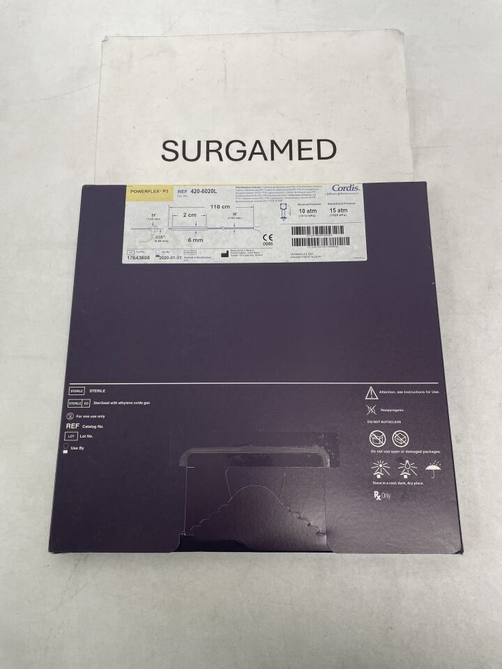 420-6020L - CORDIS - PowerFlex P3 PTA Dilatation Catheter - 6mm x 2cm x 110cm, (BX/1)