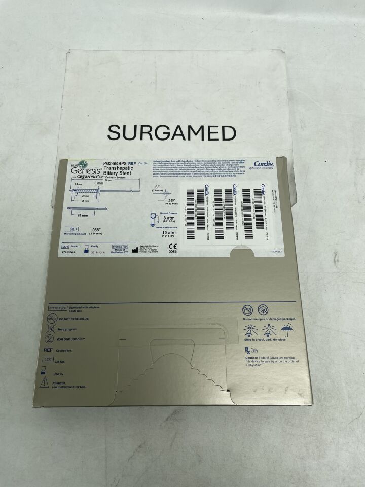 PG2460BPS - CORDIS - PALMAZ Genesis Transhepatic Balloon-Expandable Biliary Stent on OPTA PRO .035" OTW Delivery System - 6mm x 24mm x 80cm, (BX/1)