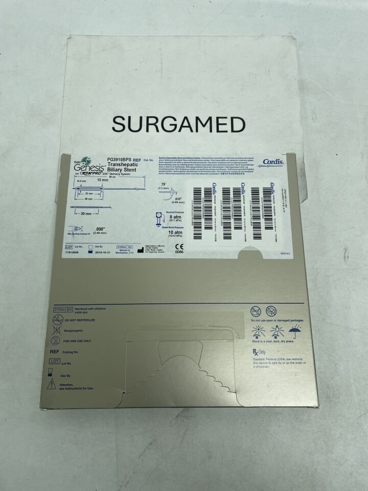 PG3910BPS - CORDIS - PALMAZ Genesis Transhepatic Balloon-Expandable Biliary Stent on OPTA PRO .035" OTW Delivery System - 10mm x 39mm x 80mm, (BX/1)