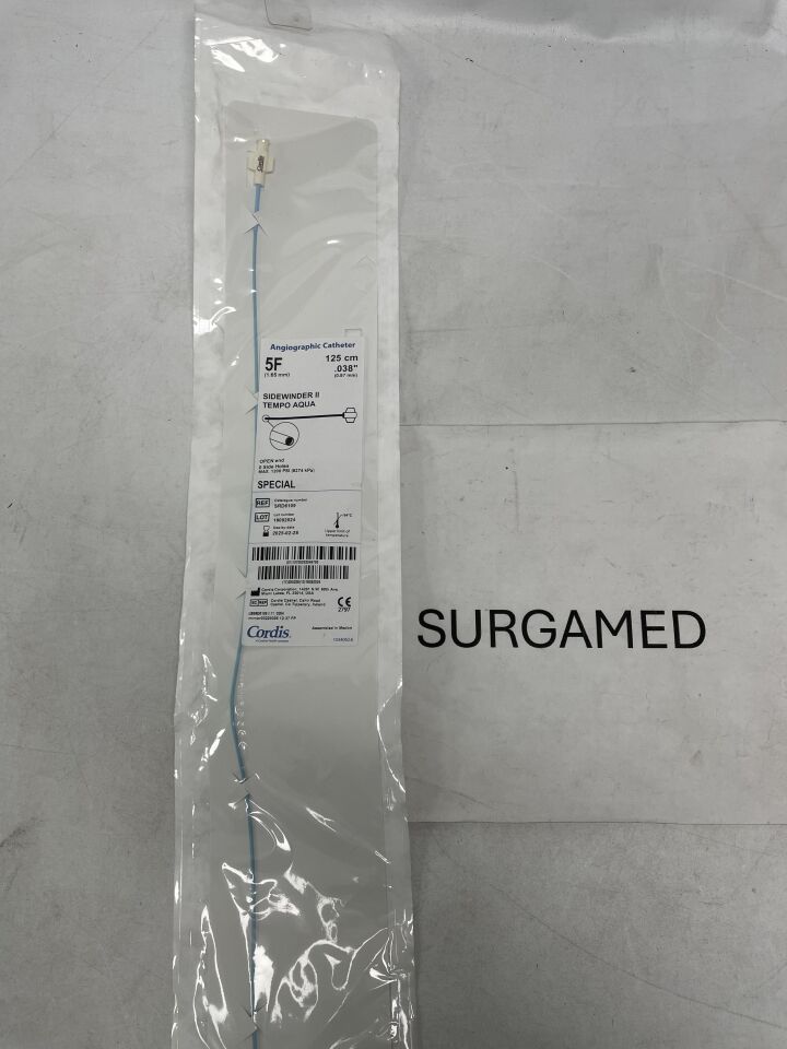 SRD6109 - CORDIS - Special Sidewinder II Tempo Aqua Angiographic Catheter - 5F x 125cm (L), (EA)