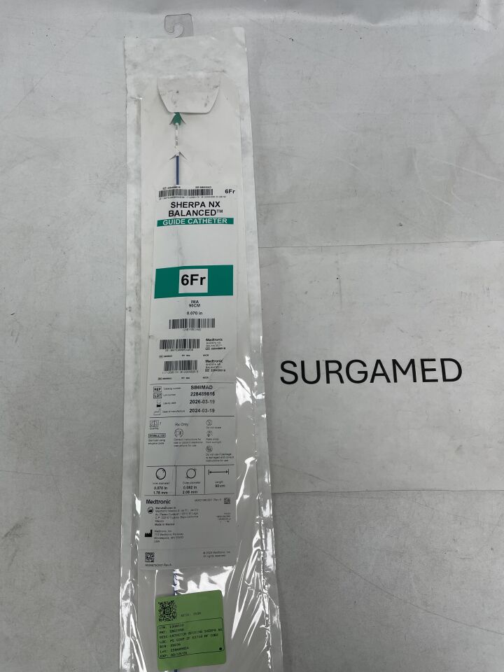 SB6IMAD - MEDTRONIC - Sherpa NX Balanced Guiding Catheter - IMA - 6Fr x .070"-.082" x 90cm (L), (EA)