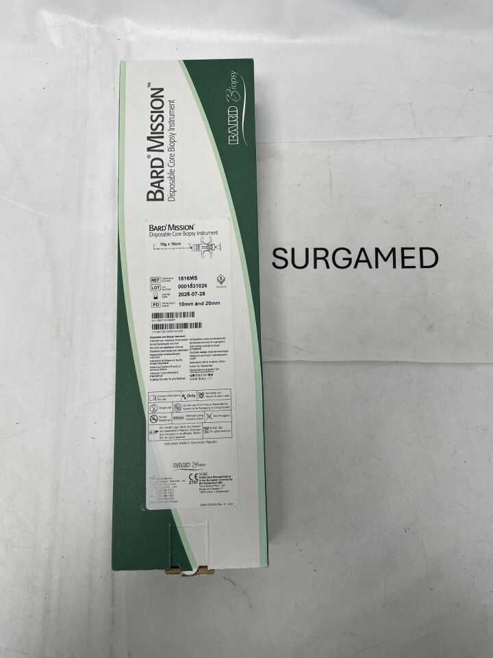 1816MS - BARD - Mission Disposable Core Biopsy Instrument - 18G x 16cm, (BX/5)