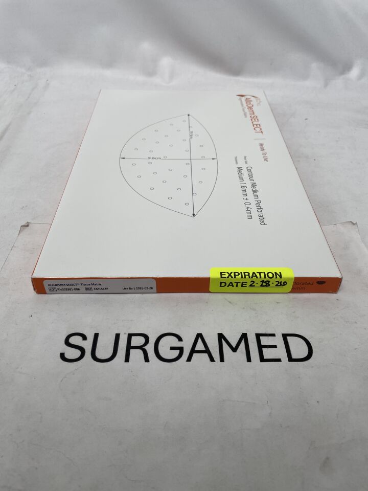 CM1518P - ALLERGAN - Alloderm Select Tissue Matrix, Conour Medium Perforated, (BX/1)