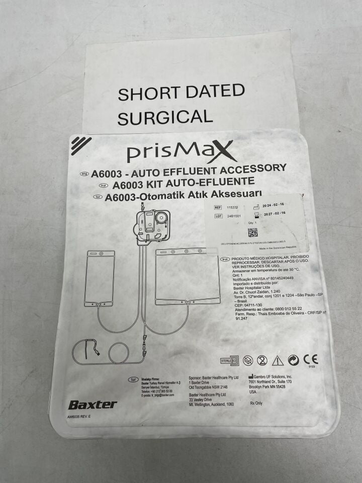 115370 - BAXTER - Prismax A6003 Auto Effluent Accessory, (EA)