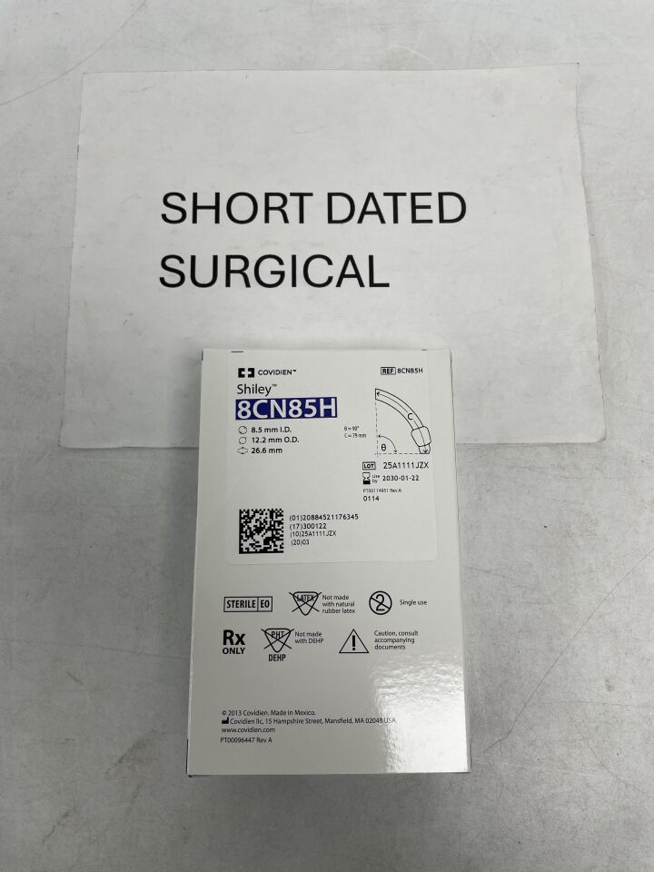 8CN85H - COVIDIEN - Shiley Flexible Tracheostomy Tube w/TaperGuard Cuff, DIC 8.5mm, (BX/1)