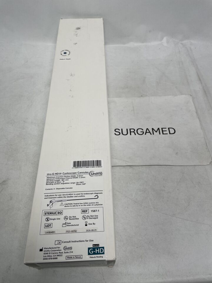 1587-1 - UROVIU - Uro-G HD A+ Cystoscope Cannula - 2.2 x 5.6 x 381mm, (BX/4)