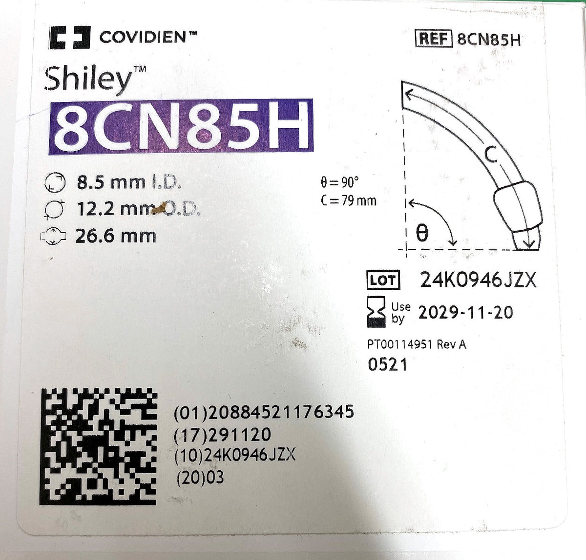 8CN85H - COVIDIEN - Adult Flexible Tracheostomy Tube with TaperGuard Cuff Disposable Inner Cannula, (BX/1)