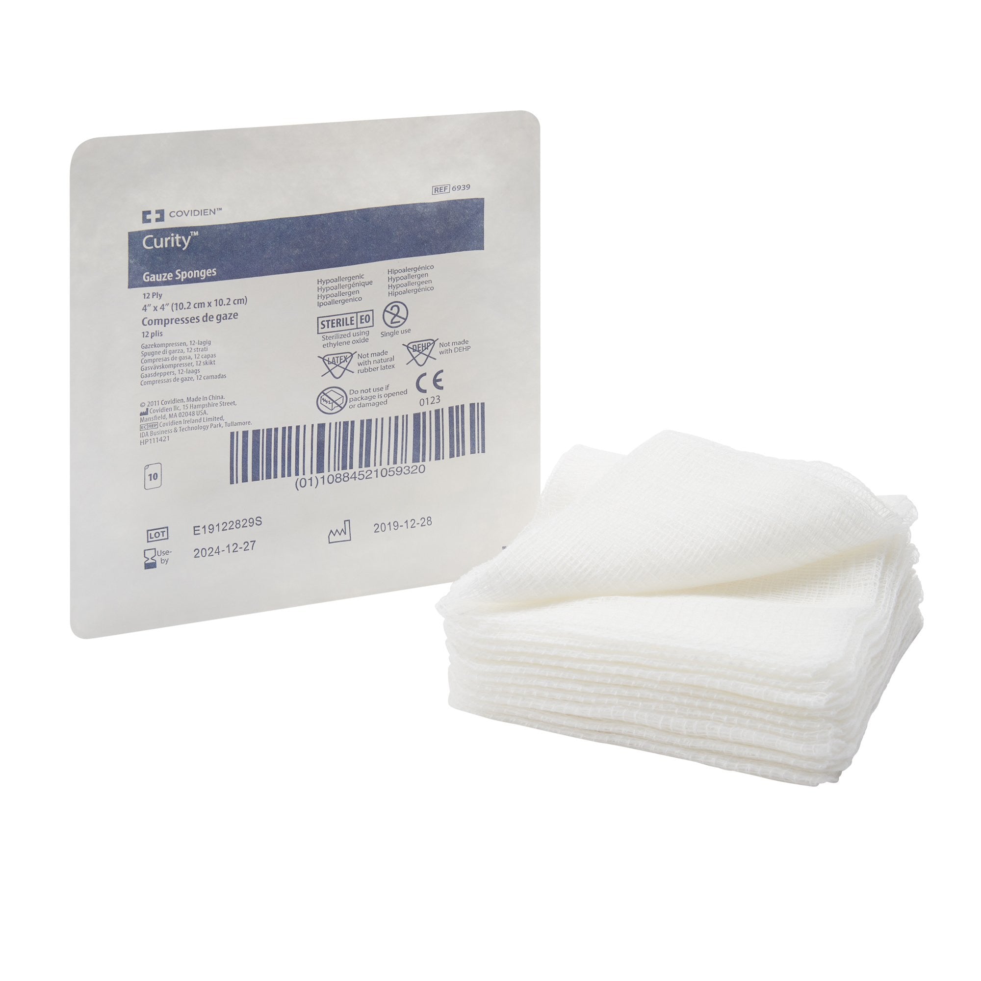 401593 - Curity - Curity Gauze Sponge 4 X 4 in 12-Ply Sterile , 6939, Case of 1280, (CS)