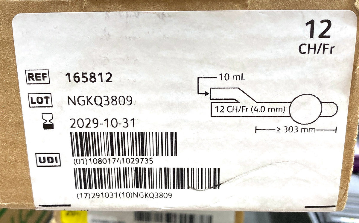 165812 - BARD - Bardex® All-Silicone Foley Catheter 5cc Balloon, (BX/12)
