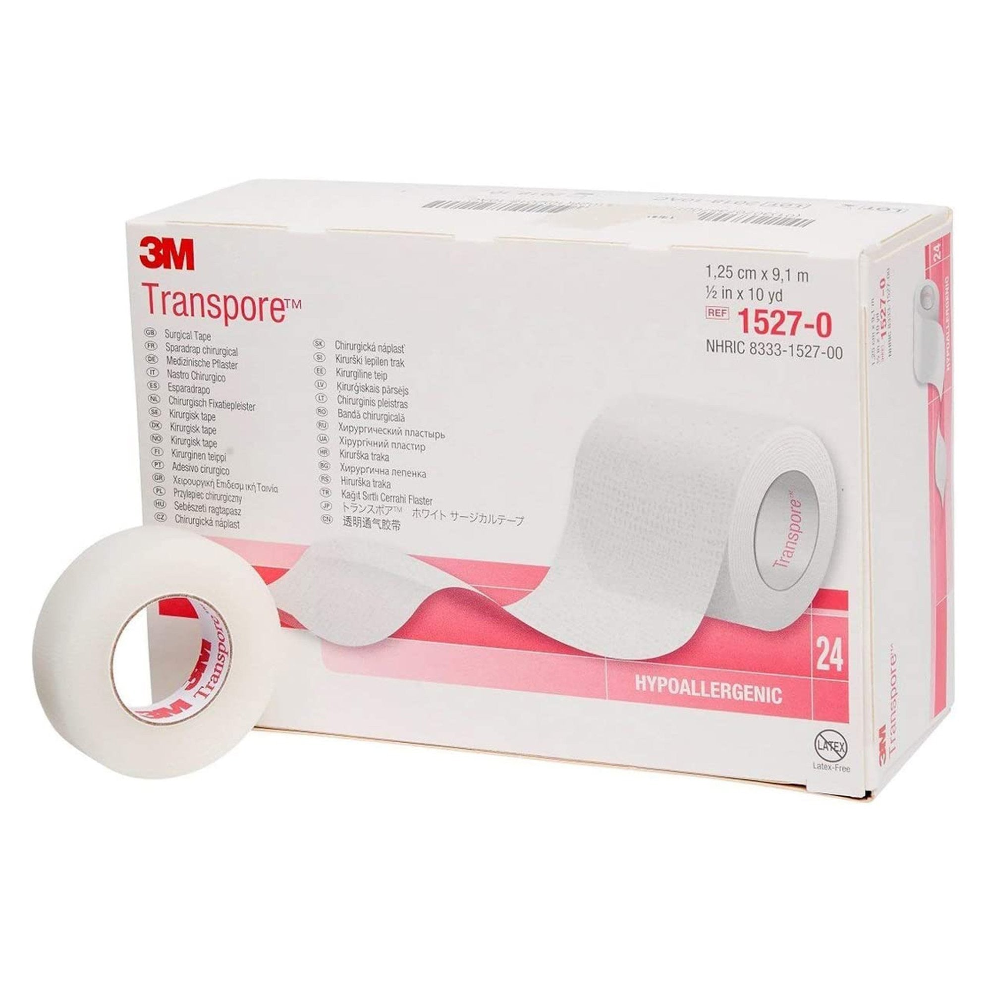 5761 - 3M - 3M Transpore Medical Tape Transparent 1/2 in X 10 yd Plastic, 1527-0, Case of 240, (CS)