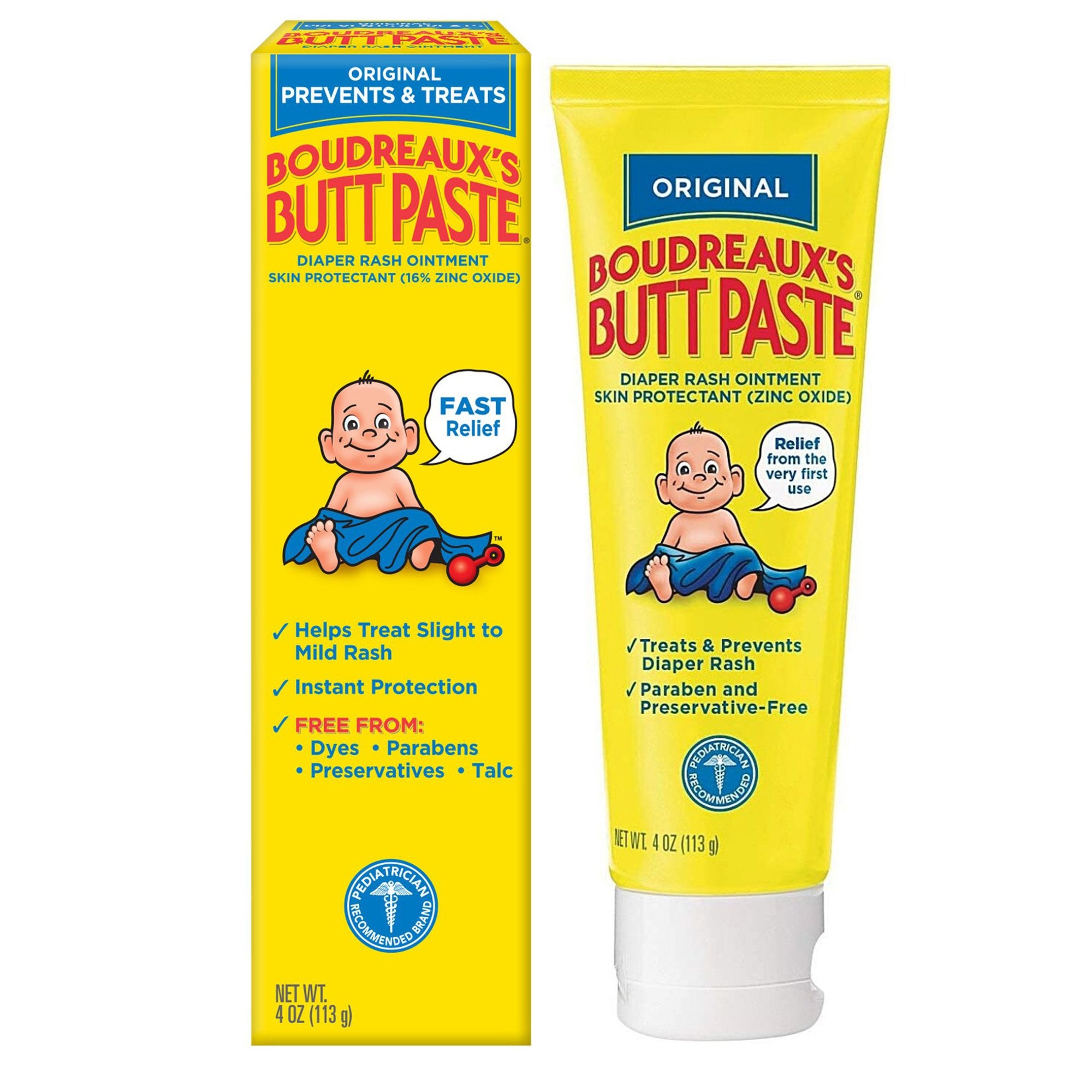 637430 - Boudreaux's - Diaper Rash Treatment Boudreaux's Butt Paste 4 oz. Tube Scented Cream Pack of 1, (EA)