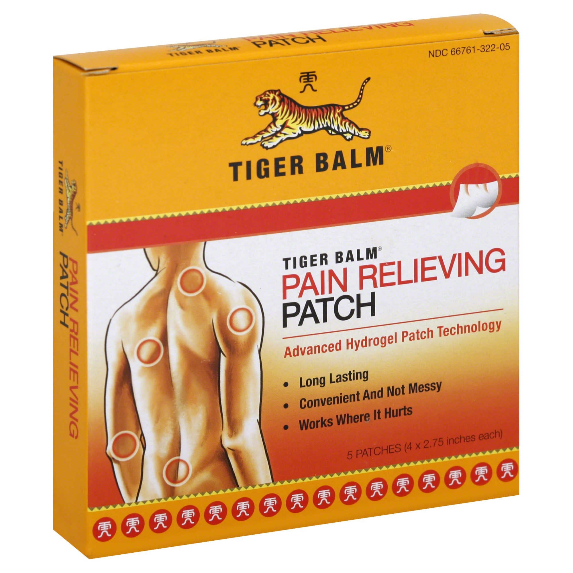 638747 - Tiger Balm - Topical Pain Relief Tiger Balm 80 mg - 24 mg - 16 mg Strength Camphor / Menthol / Capsaicin Patch Pack of 1, (PK)